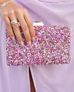 Bolsas>Feversave Bolsa de strass malva