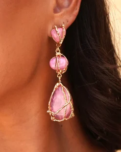 Brincos>Feversave Pendientes Adara Rosa