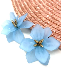 Brincos>Feversave Pendientes Flor Azul