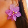 Brincos>Feversave Pendientes Flor Malva