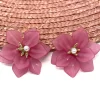 Brincos>Feversave Pendientes Flor rosa