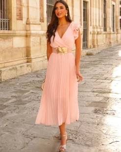 Batismos E Comunhões | Convidado Do Casamento>Feversave Vestido Adara Rosa