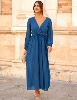 Batismos E Comunhões | Convidado Do Casamento>Feversave Vestido Azul Amelia