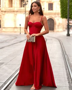 Convidado Do Casamento | Vestidos>Feversave Vestido Begoña Vermelho