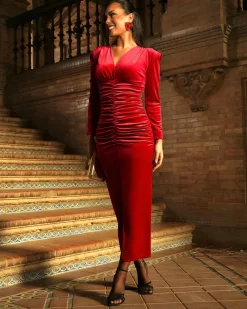 Convidado Do Casamento | Vestidos>Feversave Vestido Cartier Vermelho