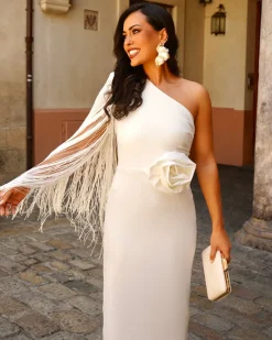Batismos E Comunhões | Convidado Do Casamento>Feversave Vestido Cartuja Blanco