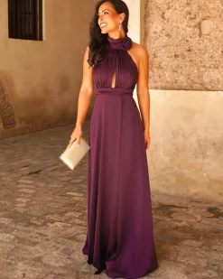 Graduações | Convidado Do Casamento>Feversave Vestido Galia Berinjela