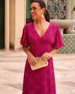 Batismos E Comunhões | Convidado Do Casamento>Feversave Vestido Gandía Morango