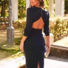 Batismos E Comunhões | Convidado Do Casamento>Feversave Vestido Jamaica Marino
