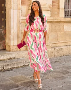 Batismos E Comunhões | Convidado Do Casamento>Feversave Vestido Jana Fuchsia