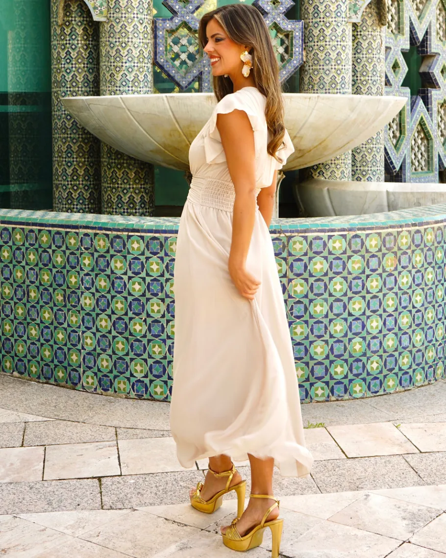 Batismos E Comunhões | Convidado Do Casamento>Feversave Vestido Melisa Beige