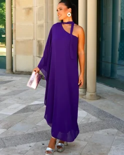 Batismos E Comunhões | Convidado Do Casamento>Feversave Vestido Roxo Jalisco
