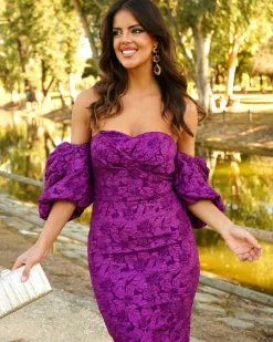 Batismos E Comunhões | Convidado Do Casamento>Feversave Vestido Selena Morado