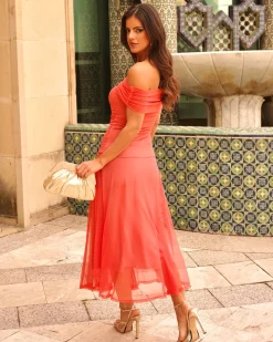 Batismos E Comunhões | Convidado Do Casamento>Feversave Vestido Simona Coral